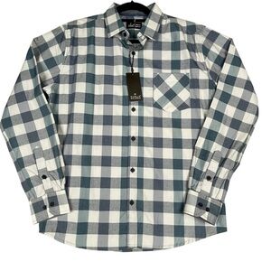 Public Record Long Sleeve Plaid Button Up Business Casual Shirt - NWT - Sz M